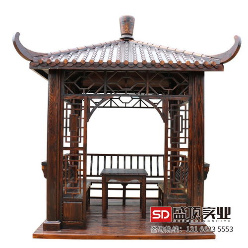 防腐木戶外六角涼亭 專業施工定制庭院景觀工程