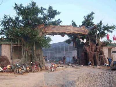 天津水泥塑樹-塑樹大門-水泥塑樹廠家